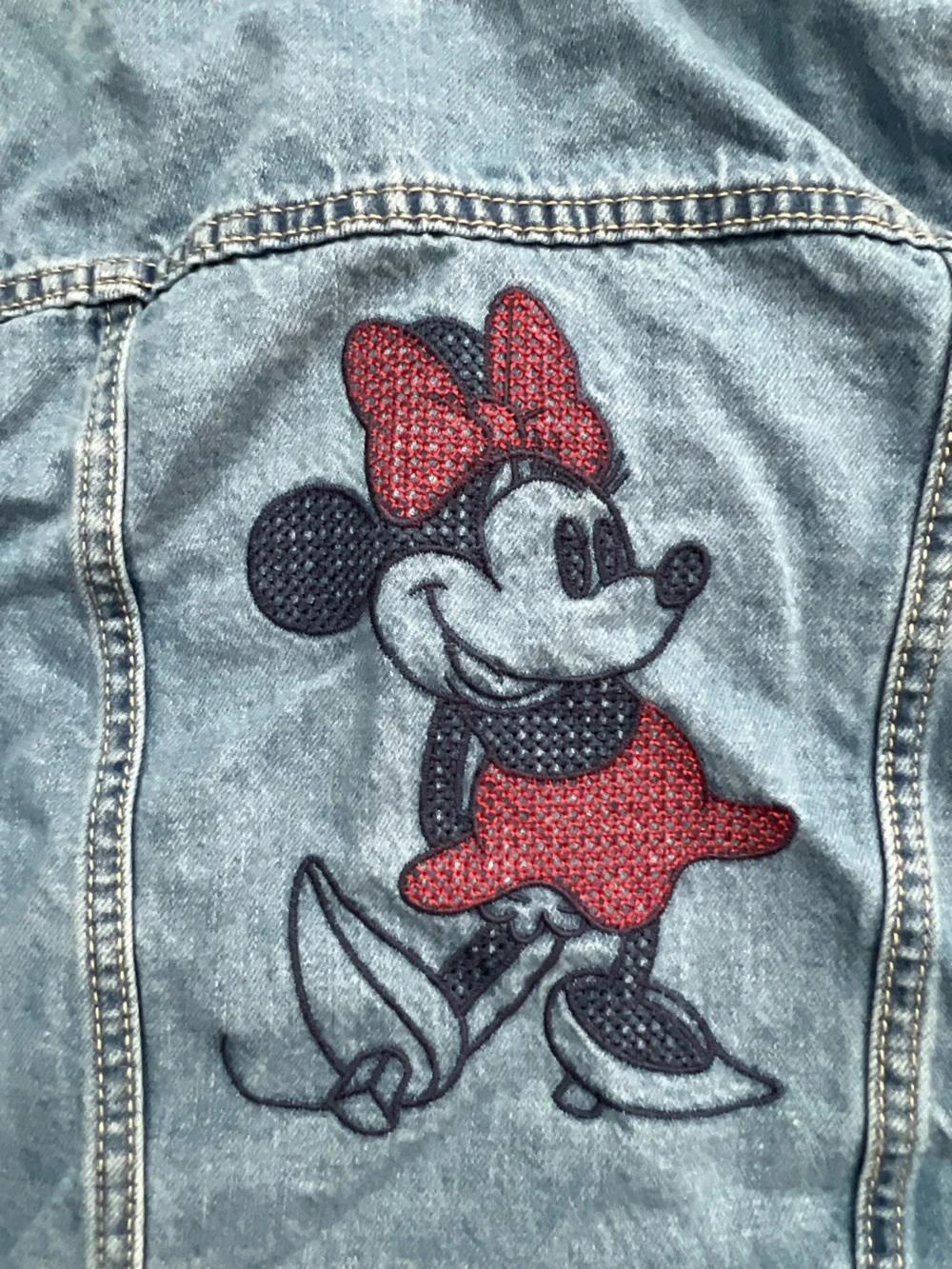 GAP Kids Large Disney Minnie Mouse Denim Jacket Embroidered Jean Jacket Girls